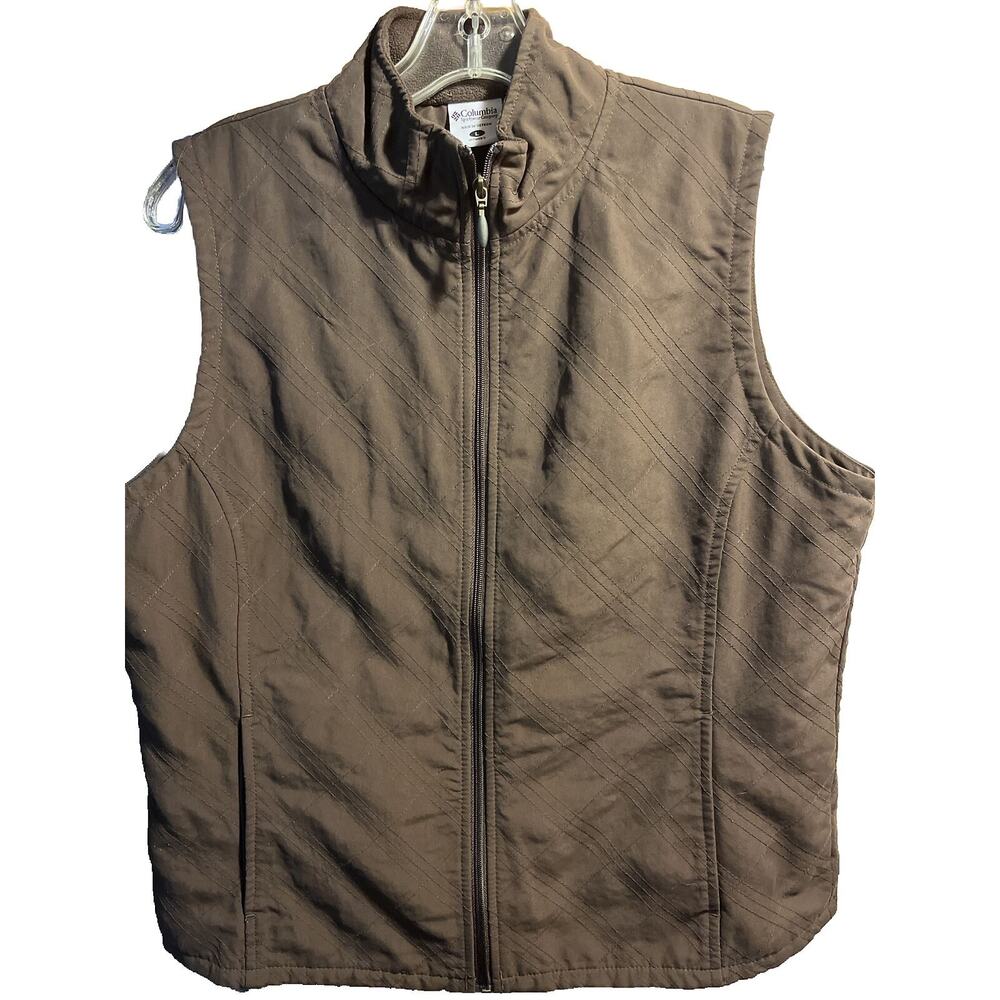 Columbia Women’s L Brown Full Zip Sleeveless Polyester Vest